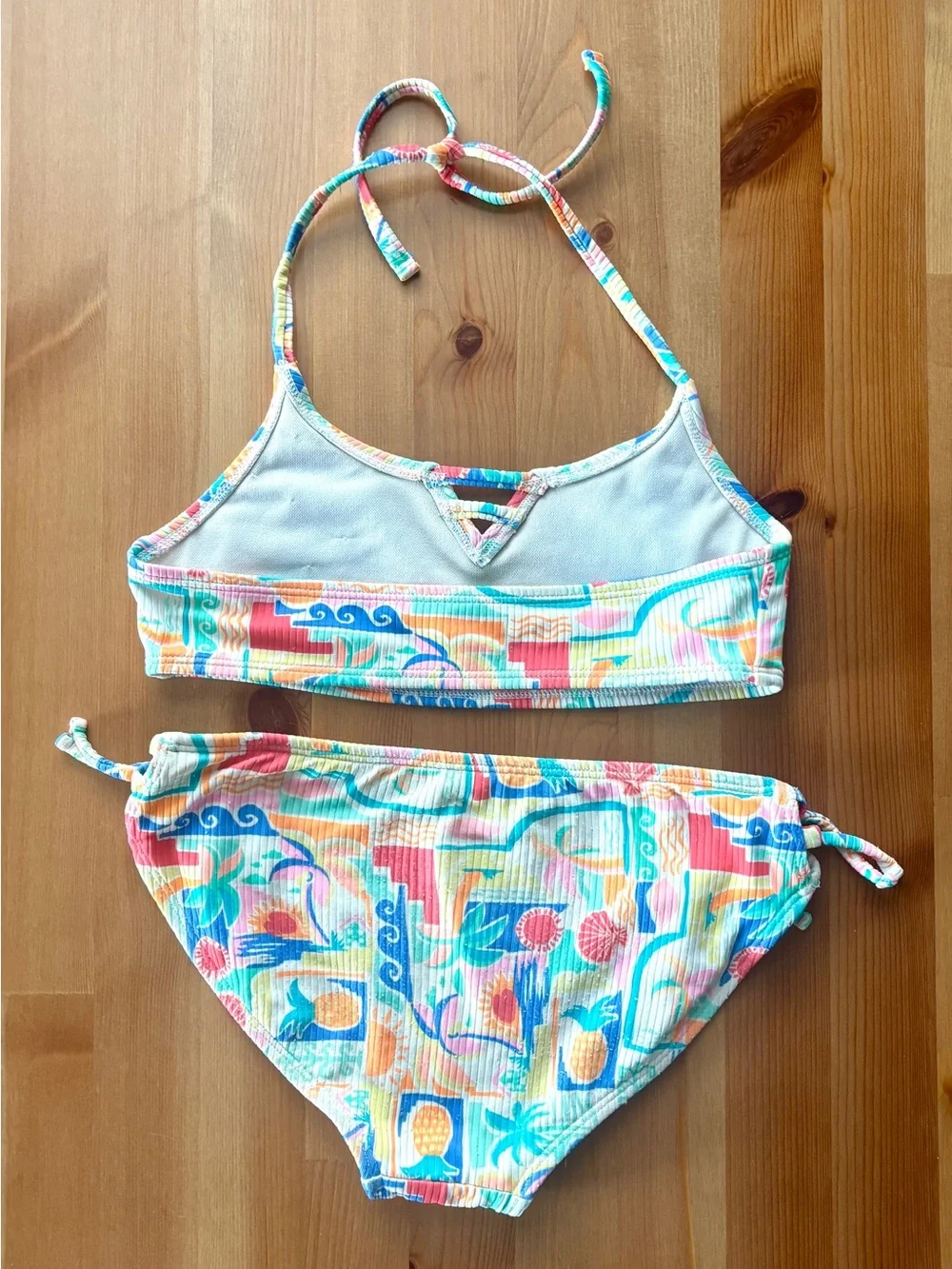 Girls art class Tropical Print Two-Piece Bikini. Size M worn twice